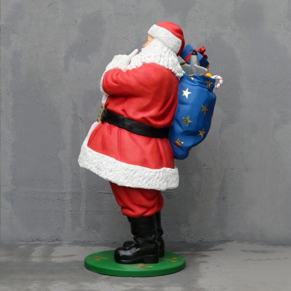 Santa with Sack Life Size Statue