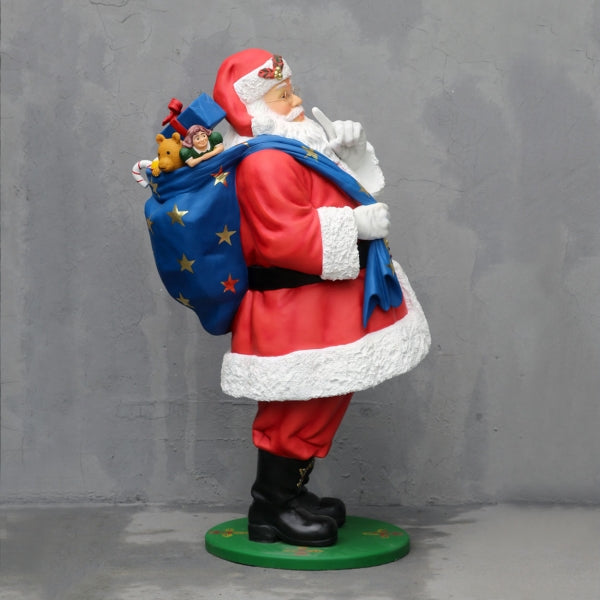 Santa with Sack Life Size Statue