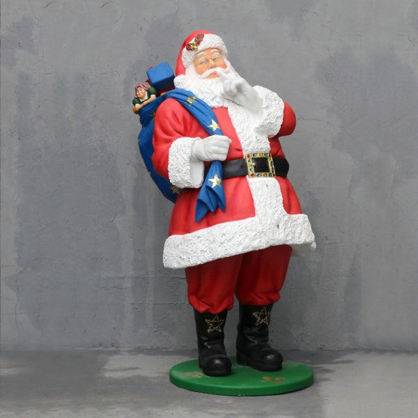 Santa with Sack Life Size Statue