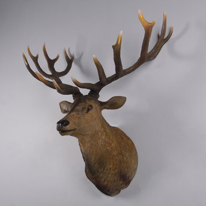 Grand Stag Head Wall Decor Life Size Statue