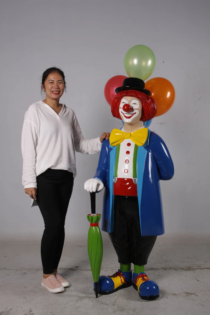 Clown With Balloons Life Size Statue
