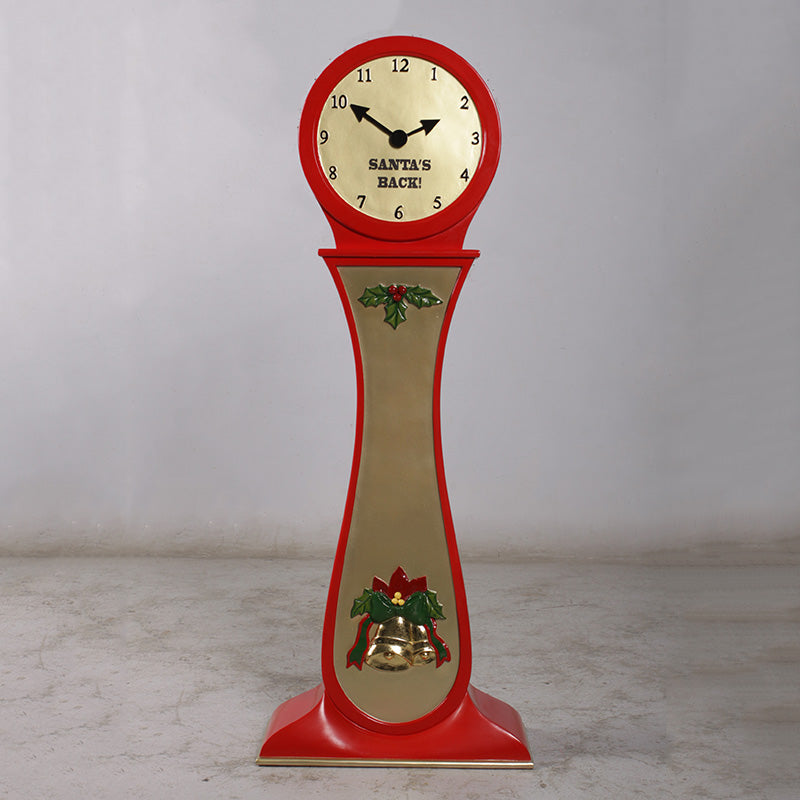 “Santa's Back” Clock Life Size Statue