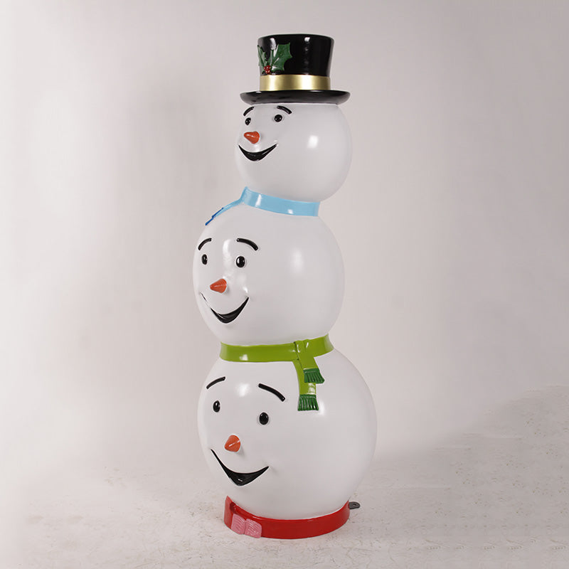 Triple Headed Snowman Life Size Statue