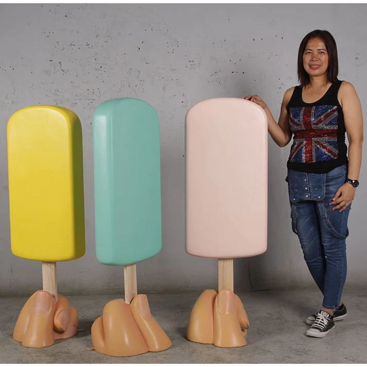 Ice Cream Popsicle In Hand Over Sized Statue
