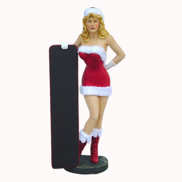 Sexy Santa with Menu Life Size Statue