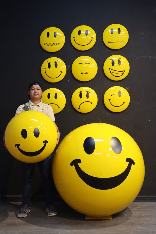 Emoji Ball Life Size Statue