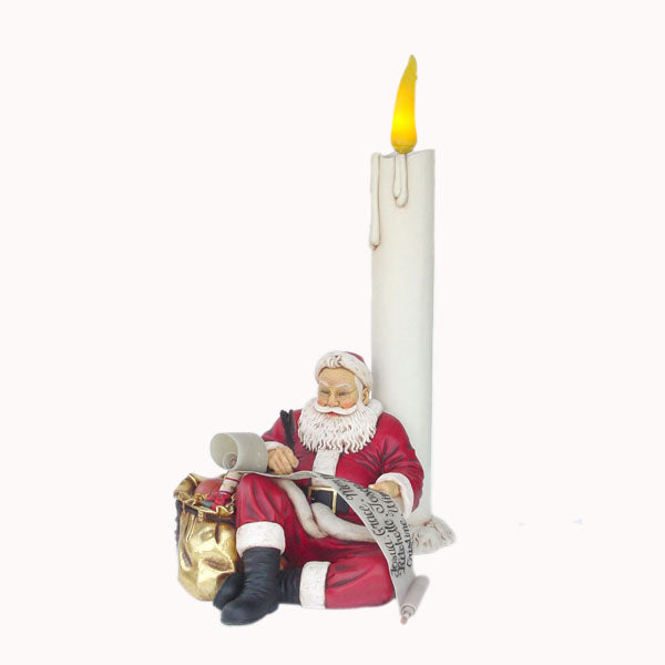 Santa Claus Sitting with Candle Life Size Statue