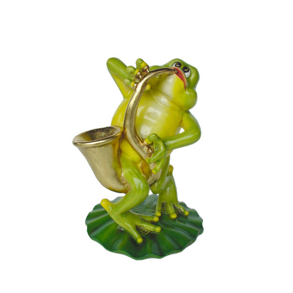 Funny Frog Band Saxophone Player Life Size Statue