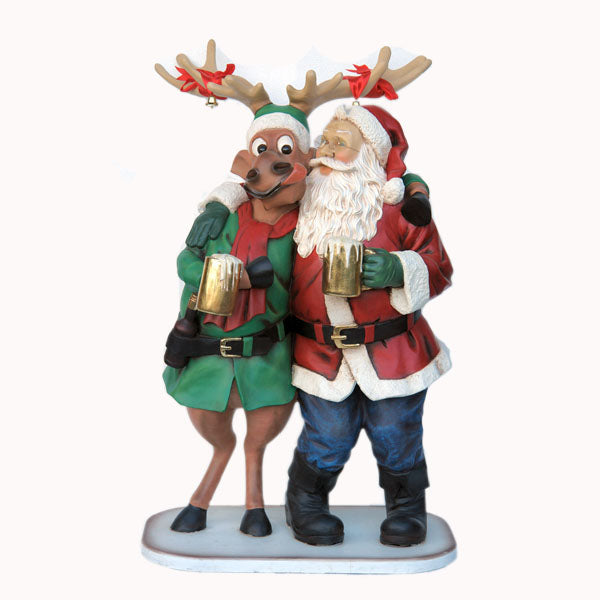 Santa's Happy Hour Life Size Statue