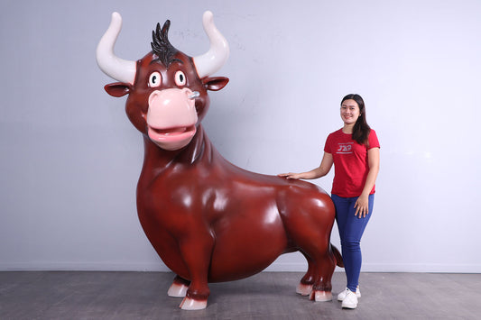 Comic Bull Life Size Statue