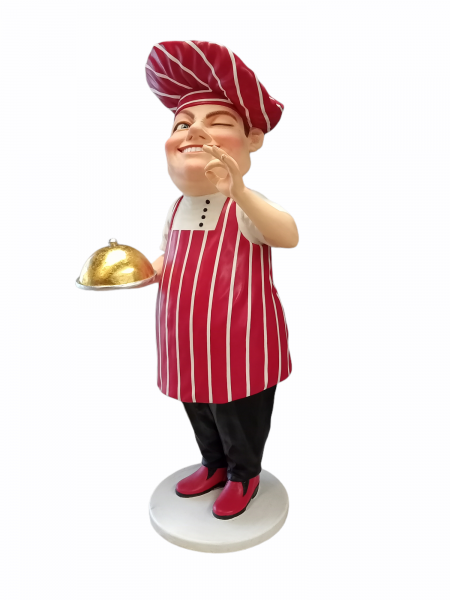 Baker with Food Tray Life Size Statue