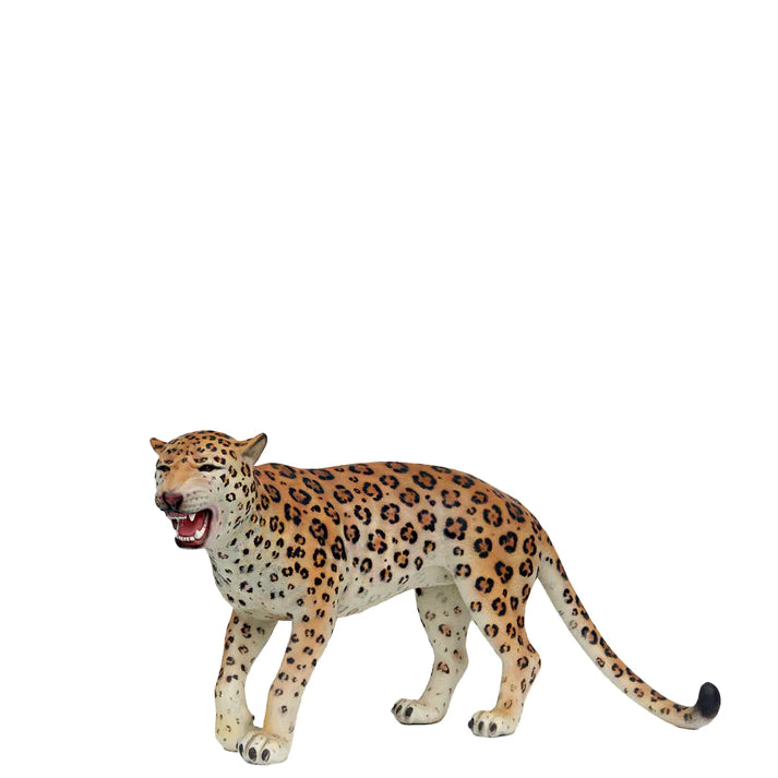 Leopard Growling Life Size Statue