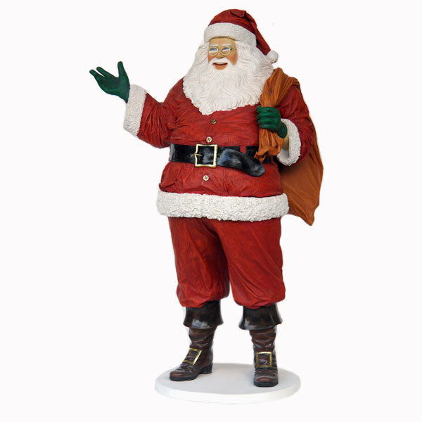 Santa Claus with Sack Life Size Statue