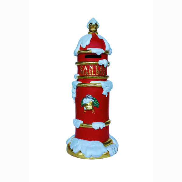 Santa Mailbox with Snow Life Size Statue
