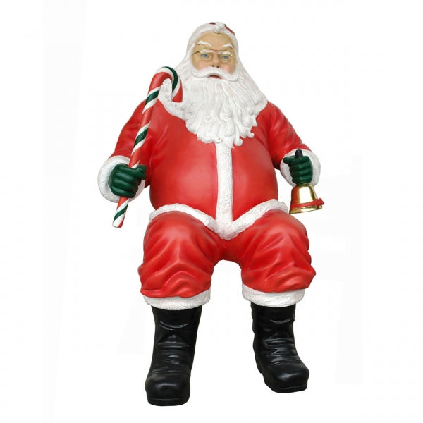 Santa Claus Sitting with Candy Cane