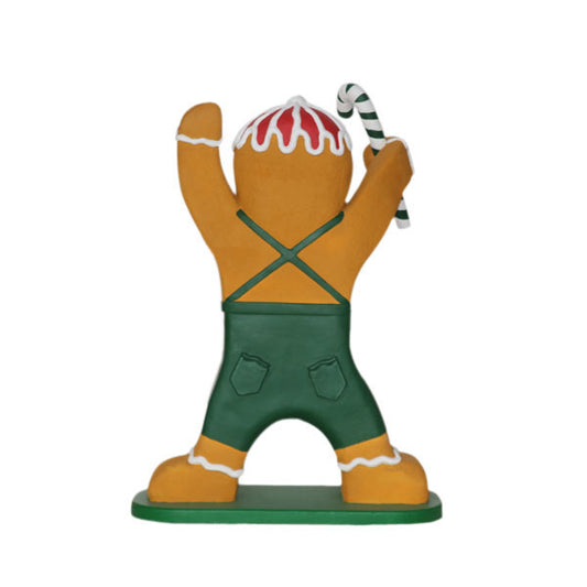 Gingerbread Boy with Candy Cane Life Size Statue