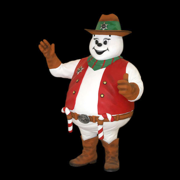 Snowman Sheriff Life Size Statue