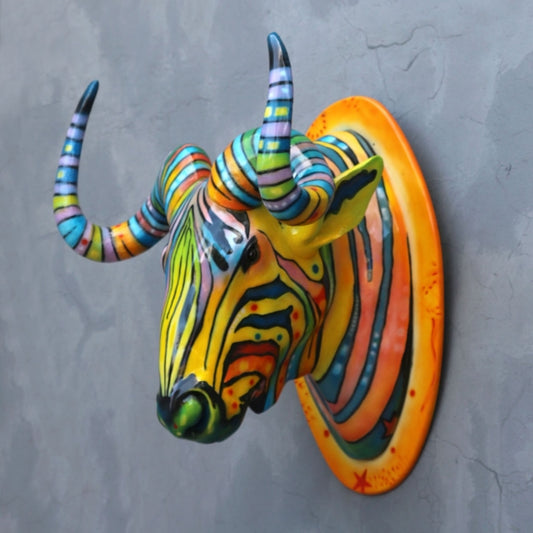 Pop Wildebeest Head Life Size Statue