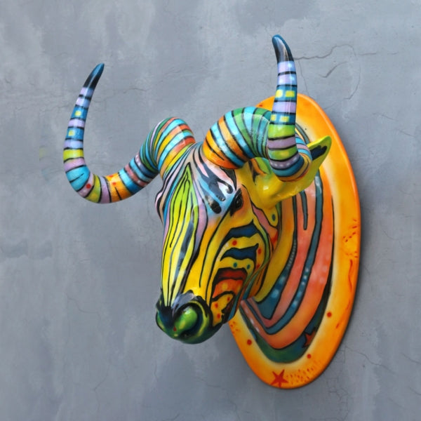 Pop Wildebeest Head Life Size Statue