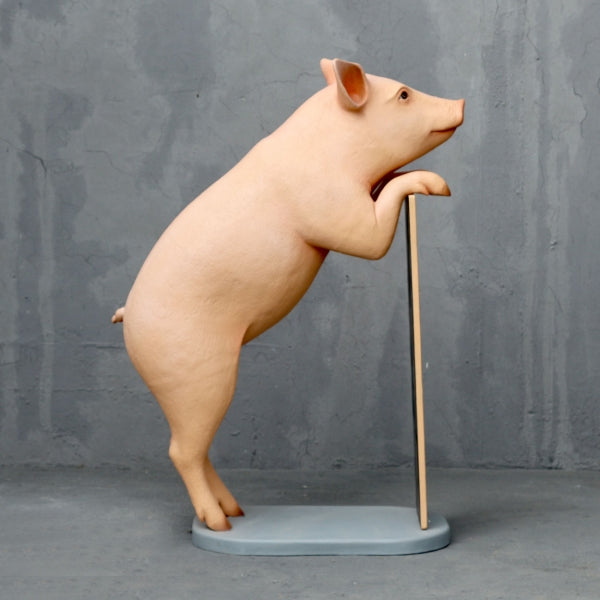 Pig with Menu Life Size Statue