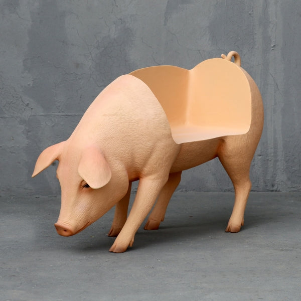Pig Bench Life Size Statue