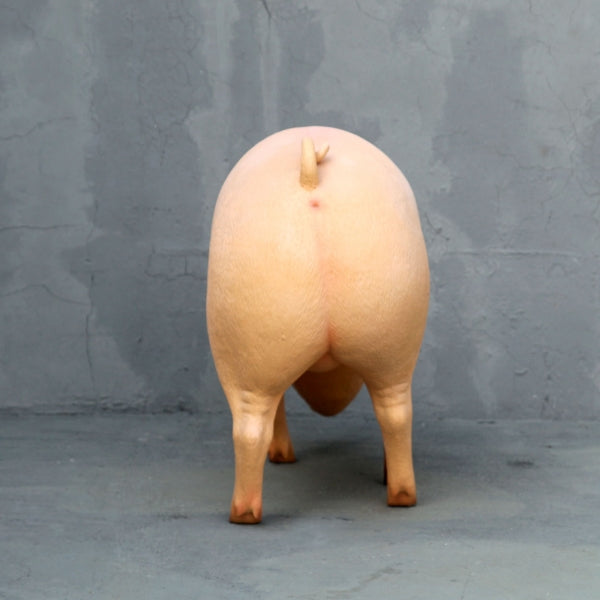 Pig Head Down Life Size Statue