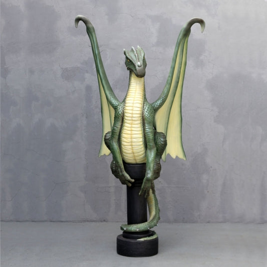 Dragon on Pedestal Life Size Statue