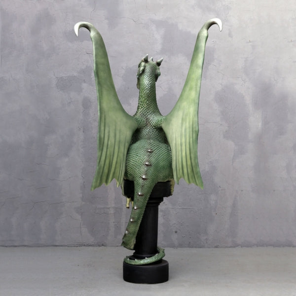 Dragon on Pedestal Life Size Statue