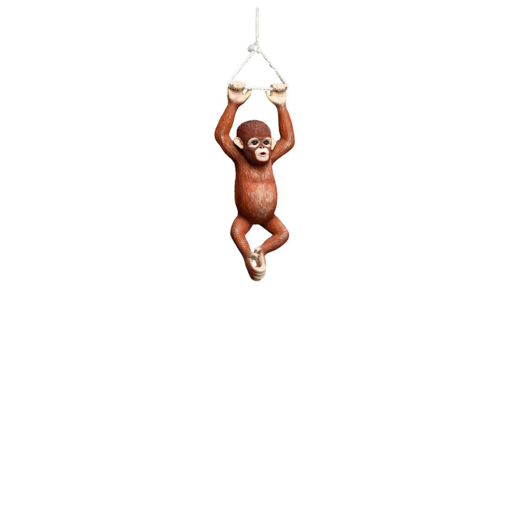 Baby Orangutan Hanging Life Size Statue