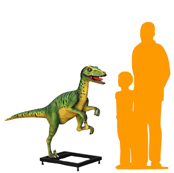 Green Deinonychus Dinosaur Life Size Statue