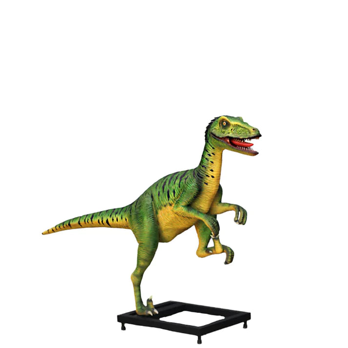 Green Deinonychus Dinosaur Life Size Statue