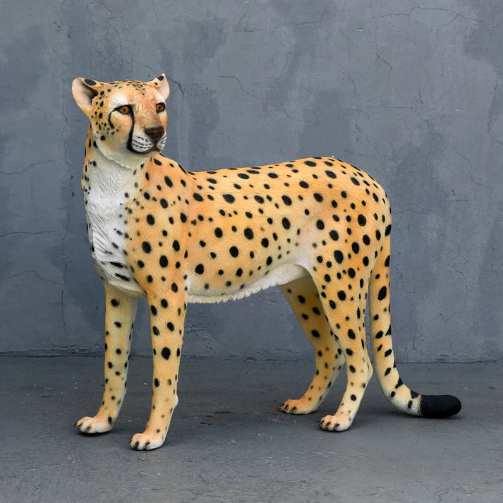 Cheetah Standing Life Size Statue
