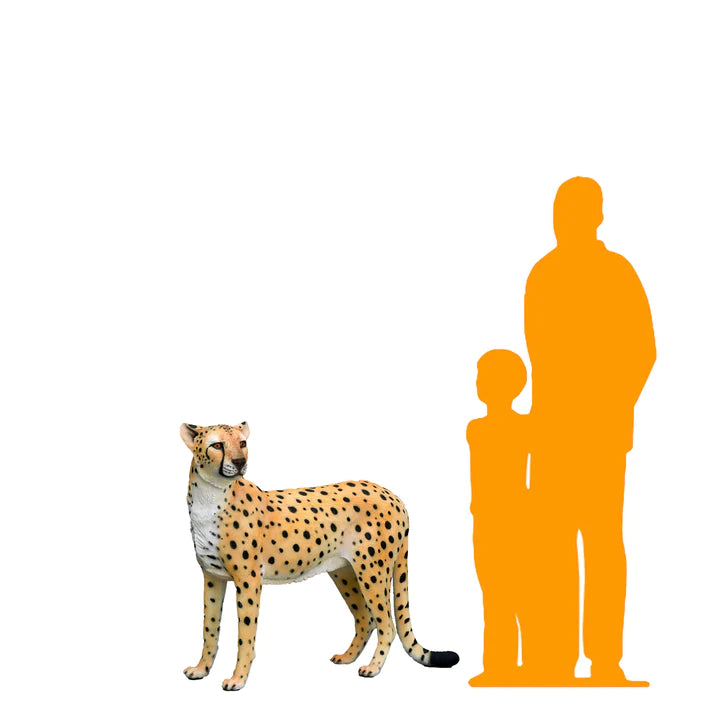 Cheetah Standing Life Size Statue