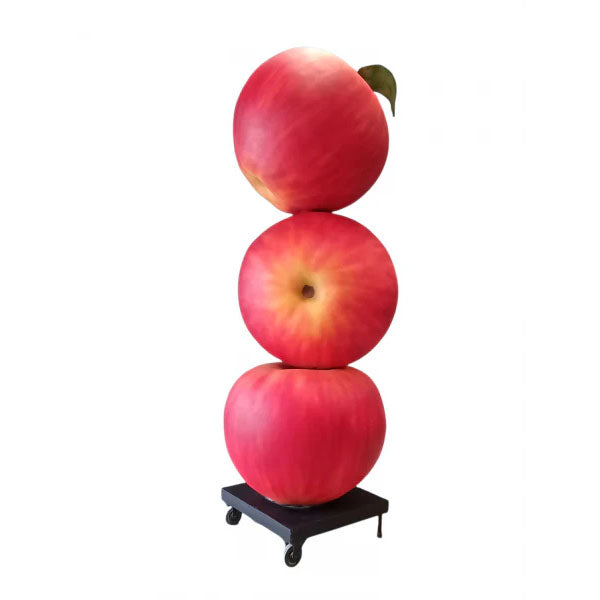 Stacked Red Apple Tower Over Sized Statue