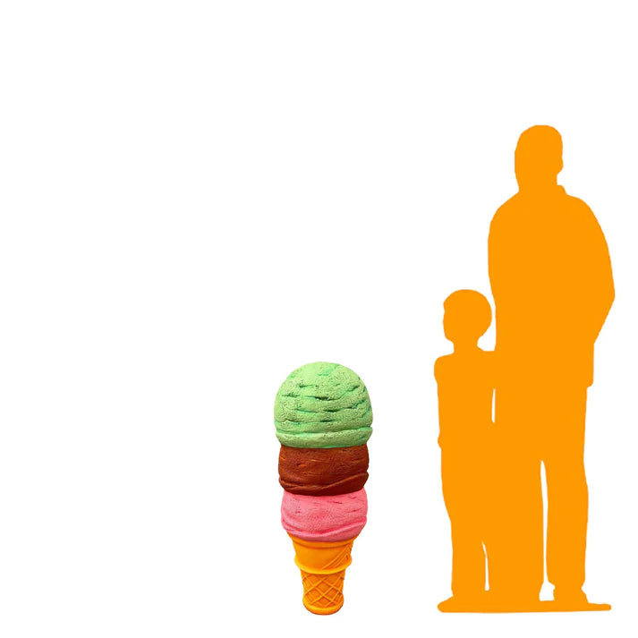 Three Scoop Ice Cream Over Sized Statue