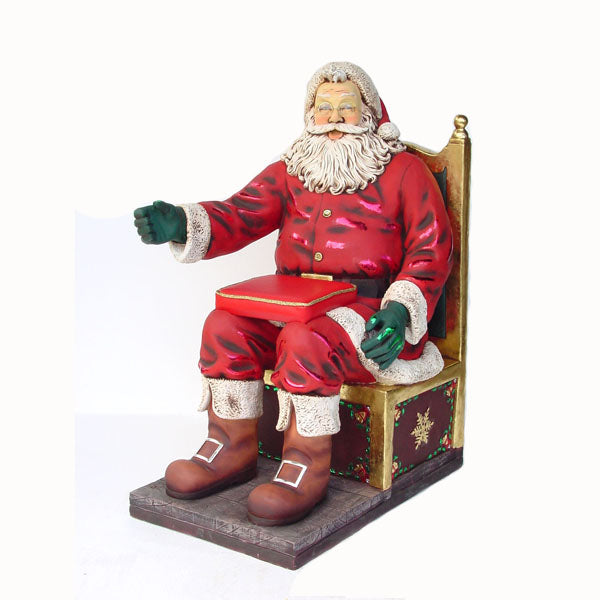 Santa on Throne Life Size Statue