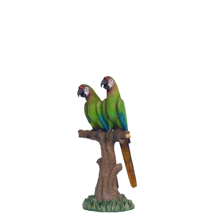 Macaw Parrots On Branch Life Size Statue
