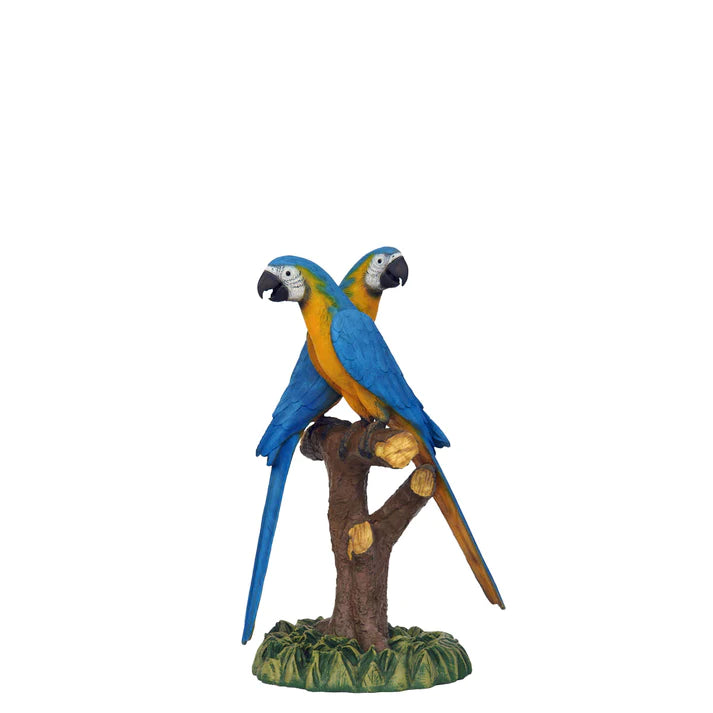 Macaw Parrots On Branch Life Size Statue