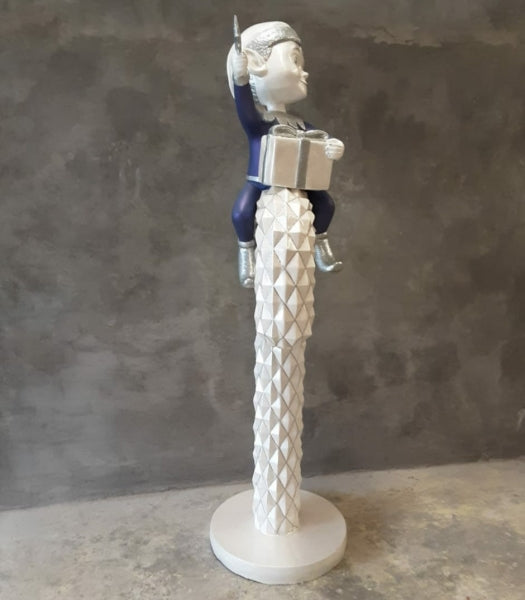 Diamond Candy Cane with Elf Life Size Statue