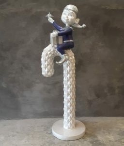 Diamond Candy Cane with Elf Life Size Statue