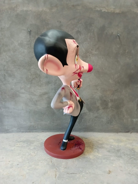Scary Comic with Knife Life Size Statue