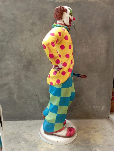 Scary Clown with Knife #2 Life Size Statue