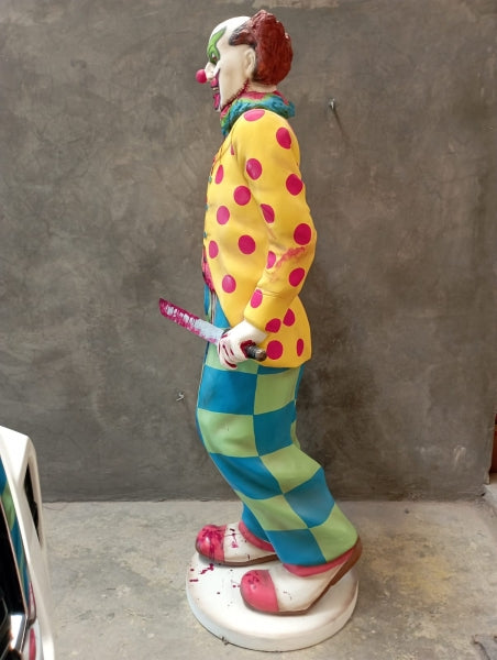 Scary Clown with Knife #2 Life Size Statue
