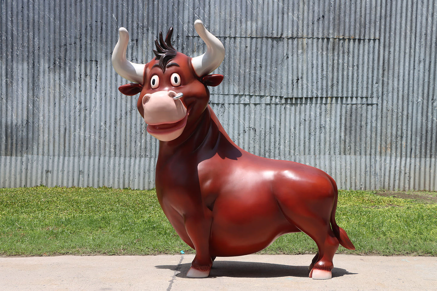 Comic Bull Life Size Statue