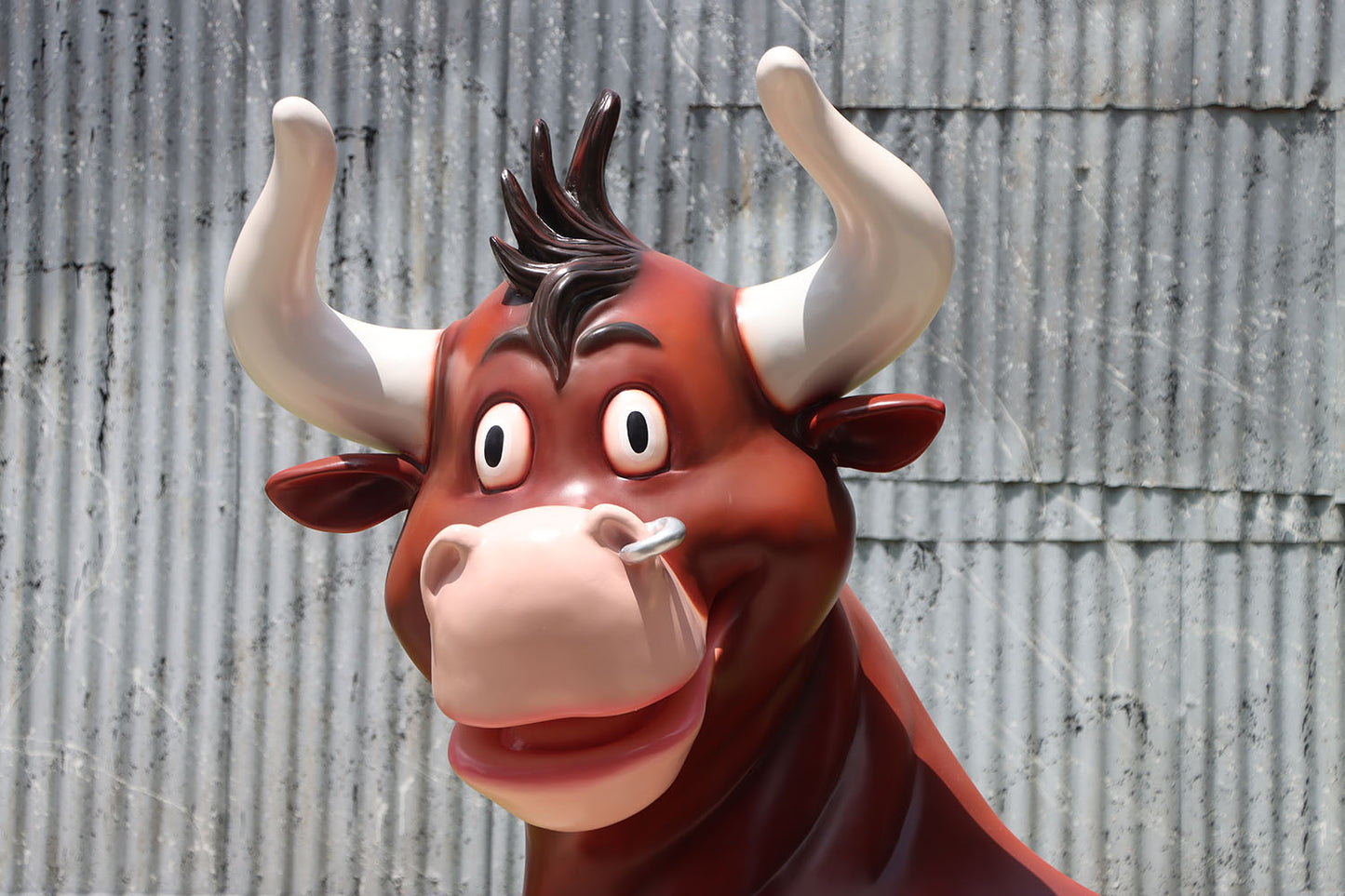 Comic Bull Life Size Statue