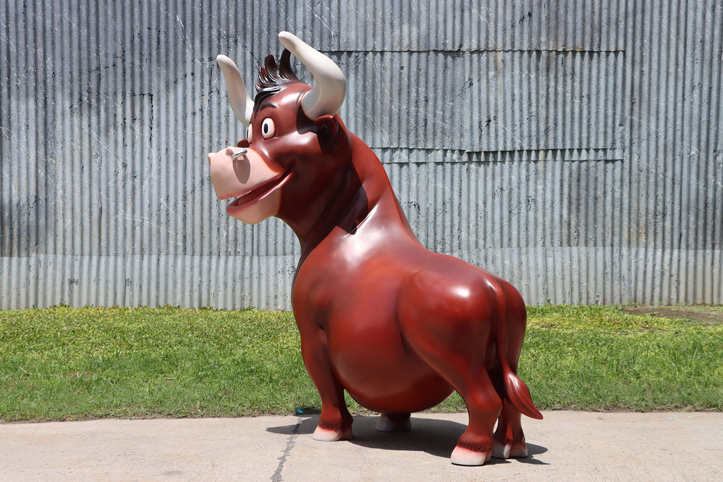 Comic Bull Life Size Statue