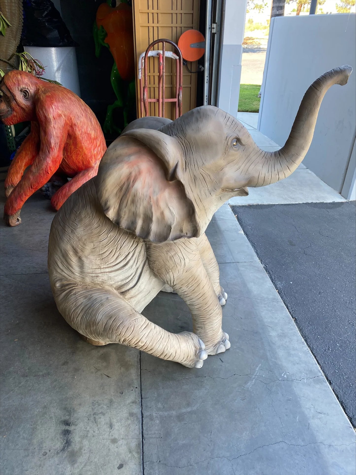 Elephant Sitting Statue