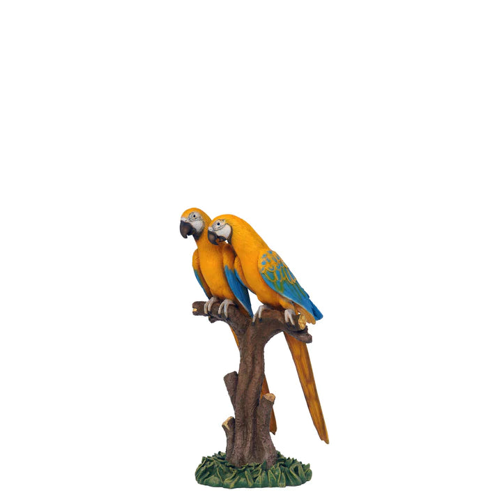 Macaw Parrots On Branch Life Size Statue