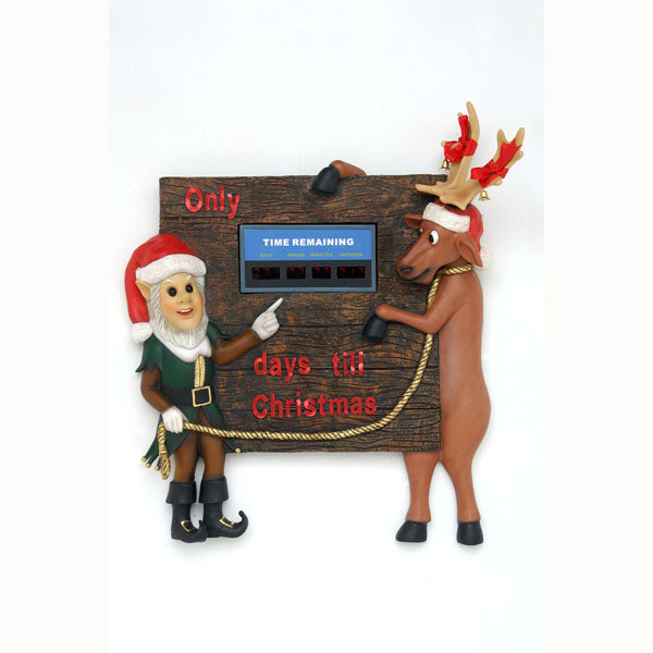 Elf and Funny Reindeer Wall Decor