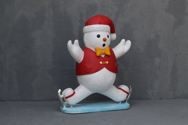 Snowboy Skating with Ribbon Life Size Statue